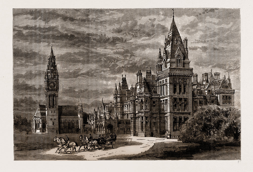 Detail of Eaton Hall: The Principal Entrance And Front, UK, 1886 by Anonymous