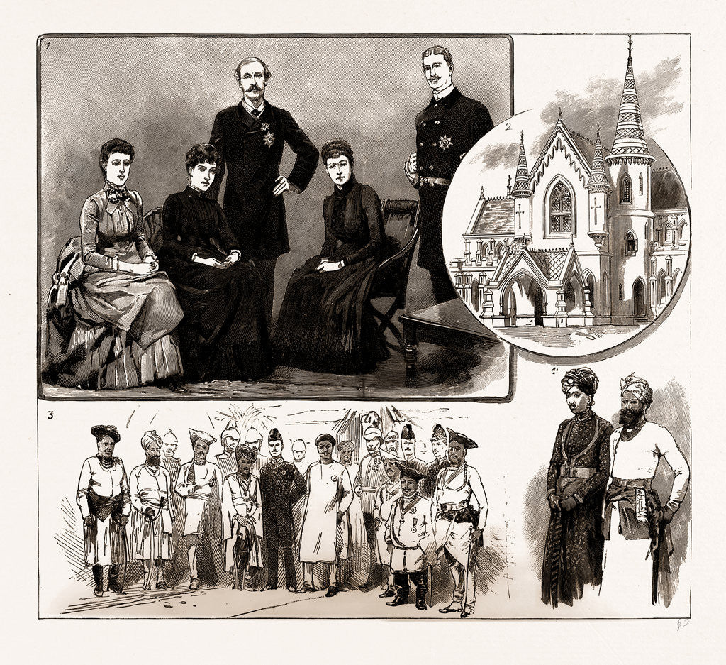 Detail of Lord Dufferin At Indore, 1886 by Anonymous