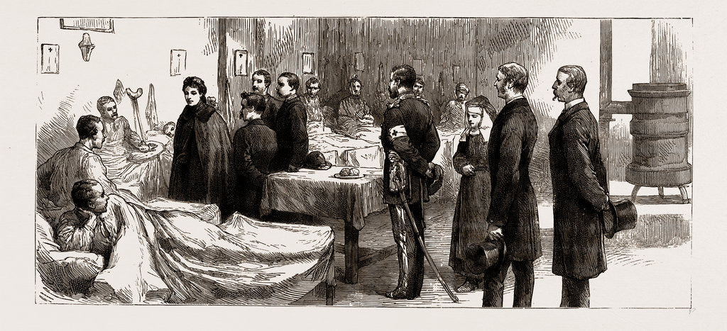 Detail of The War Between Serbia And Bulgaria: The Queen Of Serbia Visiting The Hospital Of The English National Aid Society At Belgrade, 1886 by Anonymous