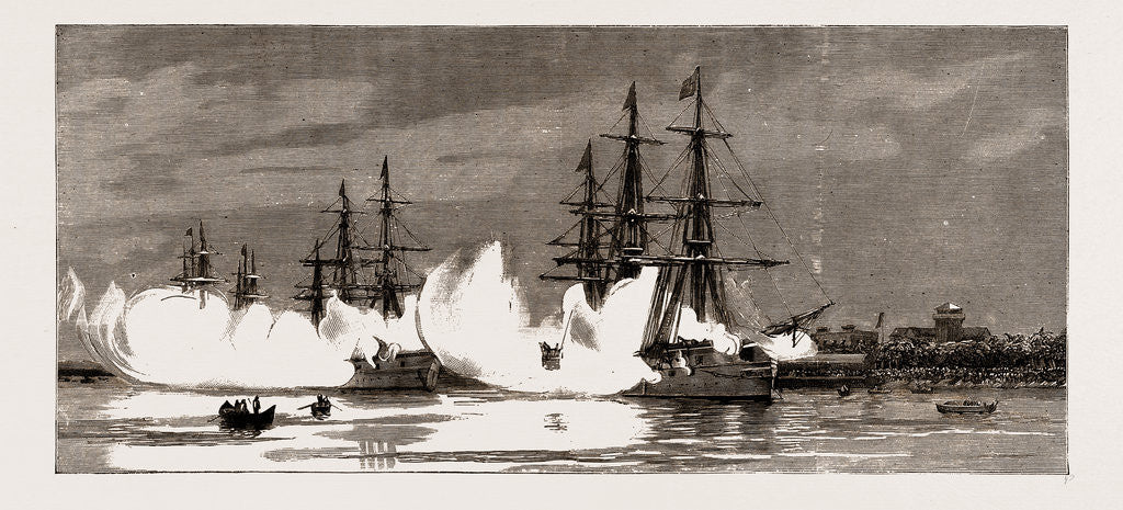 Detail of The Squadron At Rangoon Firing A Salute Of Thirty-one Guns On The Receipt Of The News Of King Theebaw's Submission, 1886 by Anonymous