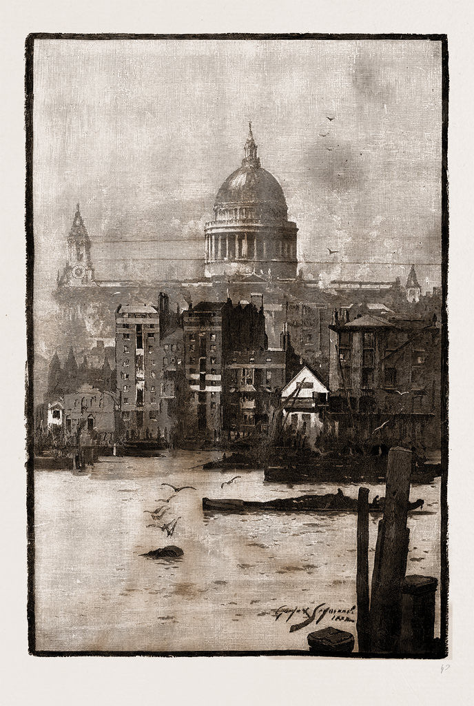 Detail of The Royal River: The Thames From Source To Sea: St. Paul's From The River, London, UK, 1886 by Anonymous