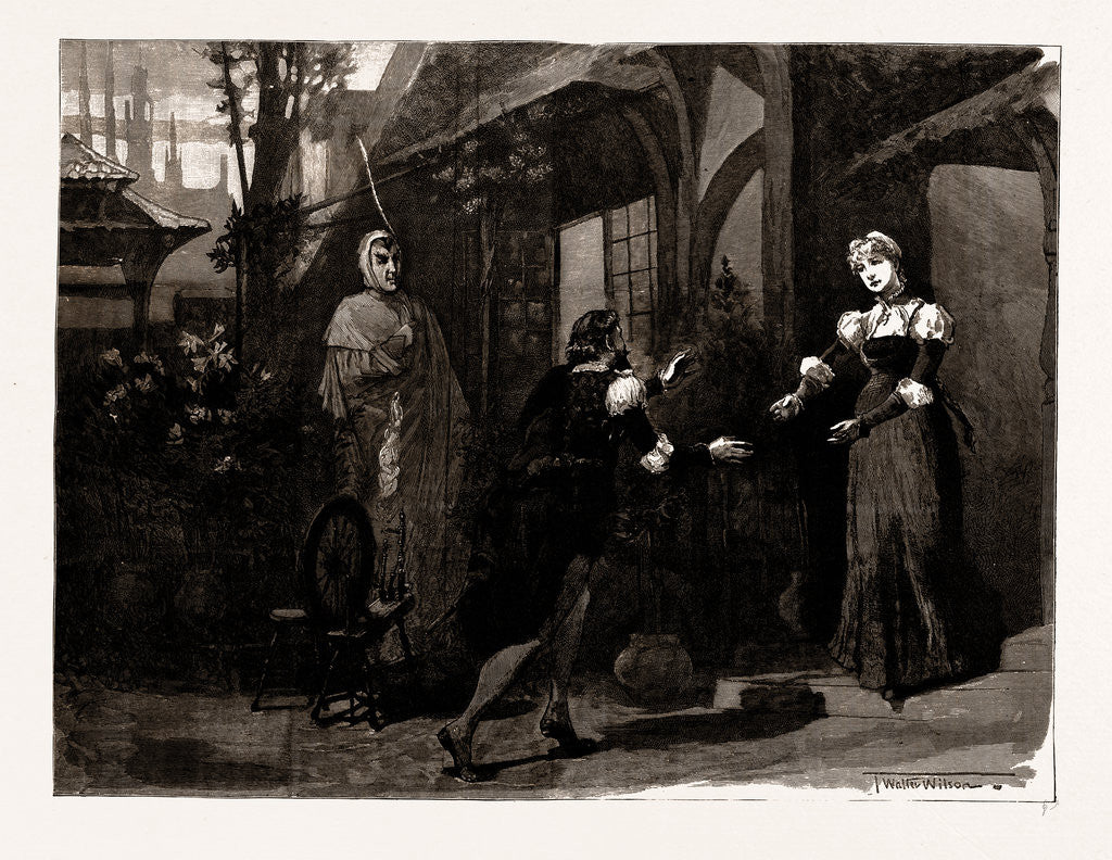 Detail of Faust, At The Lyceum Theatre, Mephistopheles (Mr. Irving): Pretty To See Young Lovers Play With Crime. Act Ii., Scene 6, London, UK, 1886 by Anonymous