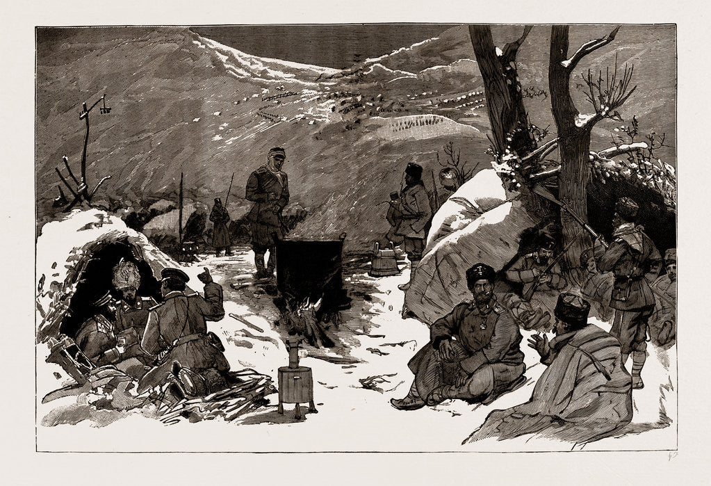 Detail of The Armistice: A Bulgarian Encampment On The Heights Above Pirot, 1886 by Anonymous