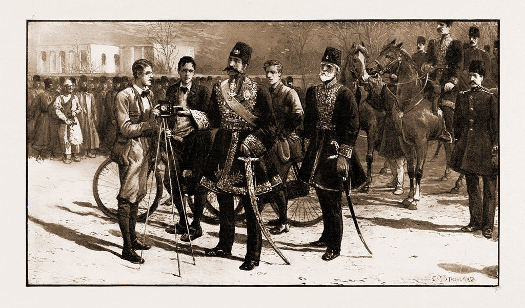 Detail of Three English Cyclists In Teheran by Anonymous