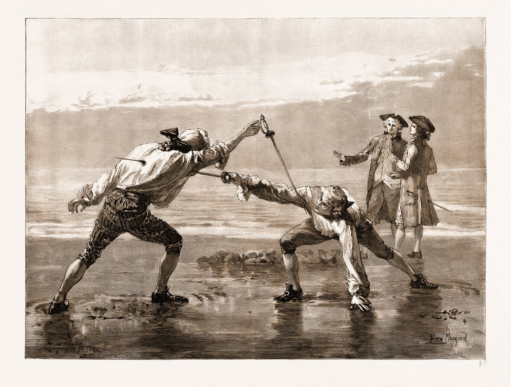 Detail of Types Of Old Swordsmanship: A Duel With Small Swords In 1760 by Anonymous