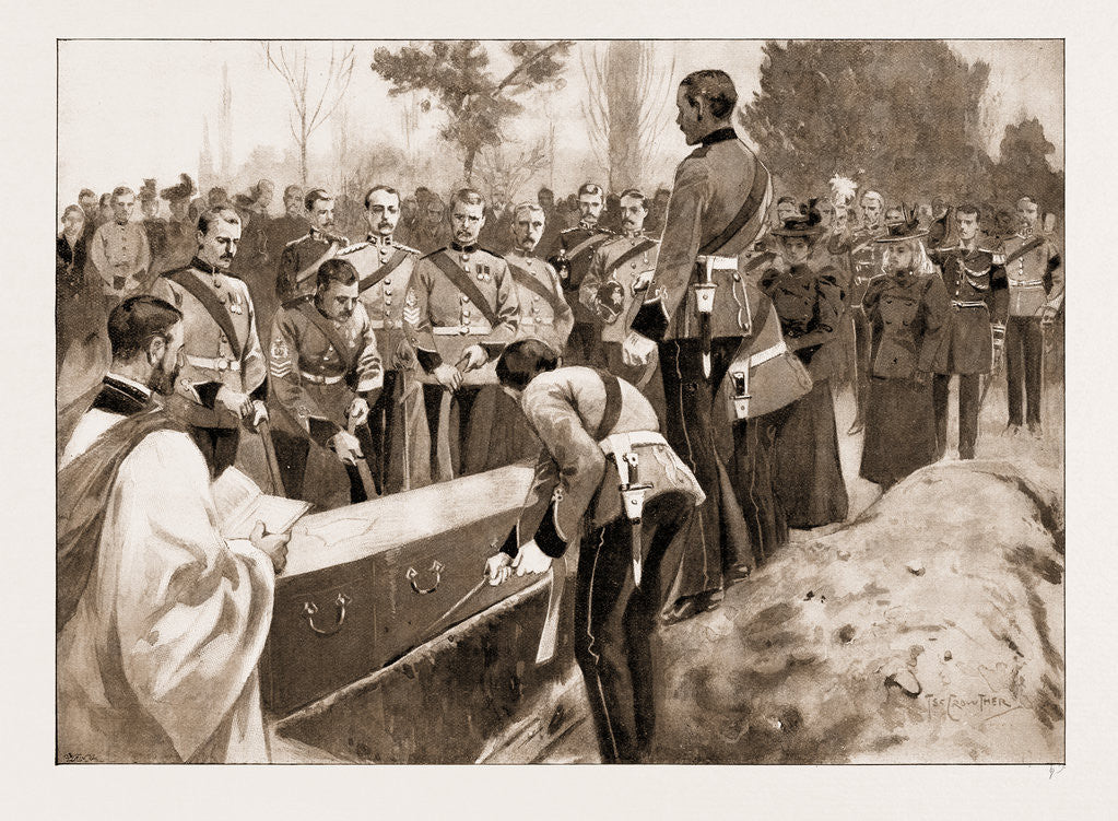 Detail of The Funeral Of A Benin Hero: Lowering The Body Of Captain Byrne Into The Grave, 1897 by Anonymous