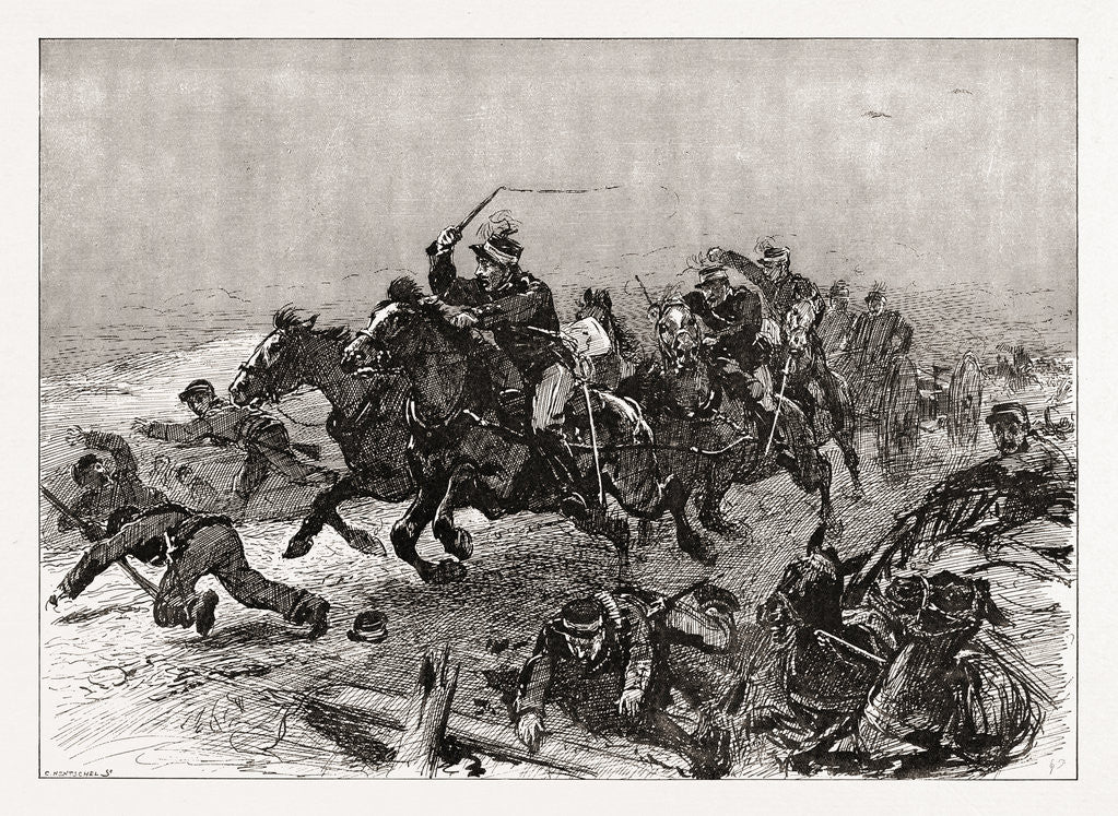 Detail of The Greek Rout: An Incident Of The Stampede On The Road To Larissa, Greece, 1897 by Anonymous