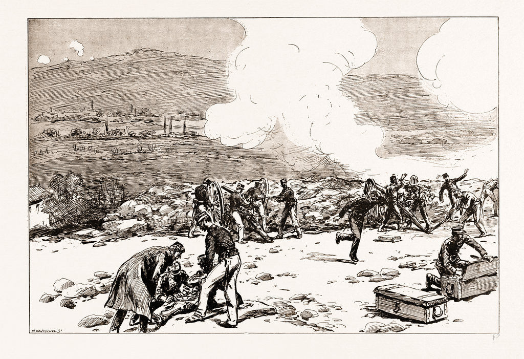 Detail of The Engagement At Mati: Greek Artillery Making Good Practice, 1897 by Anonymous