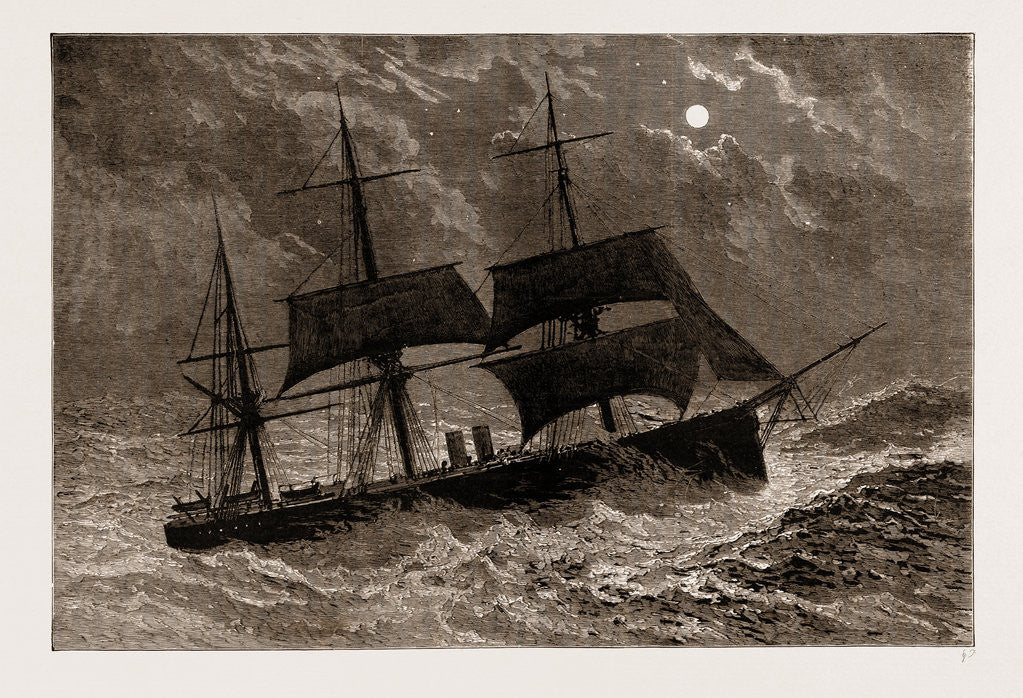 Detail of The Condemned Cruiser: H.M.S. Bacchante In A Gale, 1897 by Anonymous