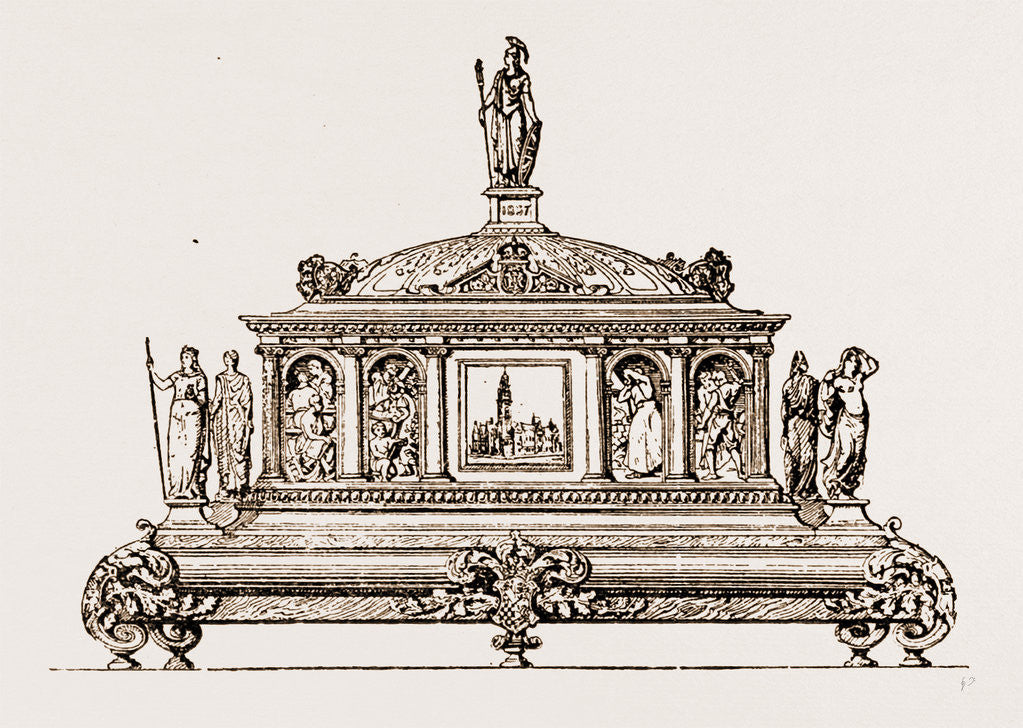 Detail of Gold Casket And Key To Be Presented To Her Majesty by Anonymous