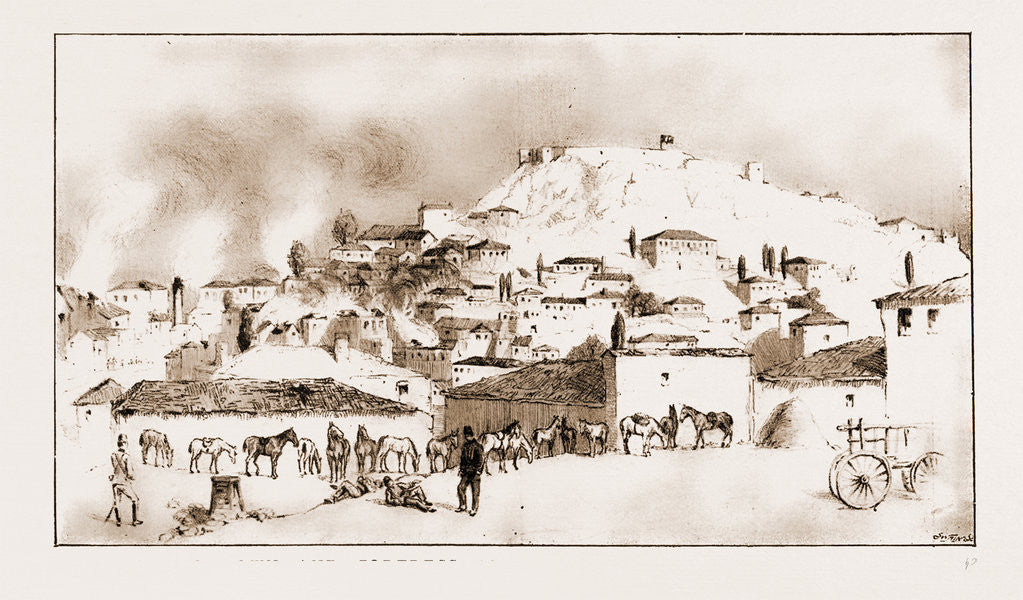 Detail of Domoko Town And Fortress After Its Capture By The Turks, 1897 by Anonymous