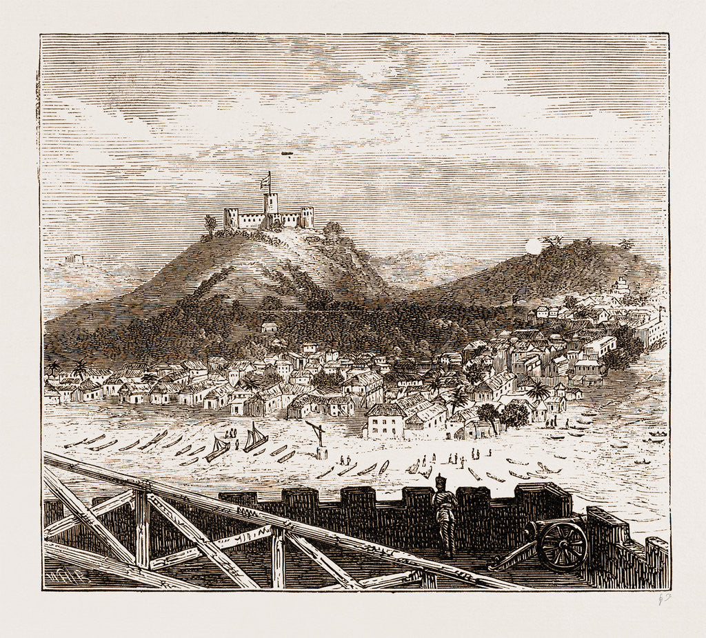 Detail of General View Of Elmina Recently Bombarded By The British Troops, The Ashantee War 1873. Anglo-ashanti Wars Between The Ashanti Empire by Anonymous