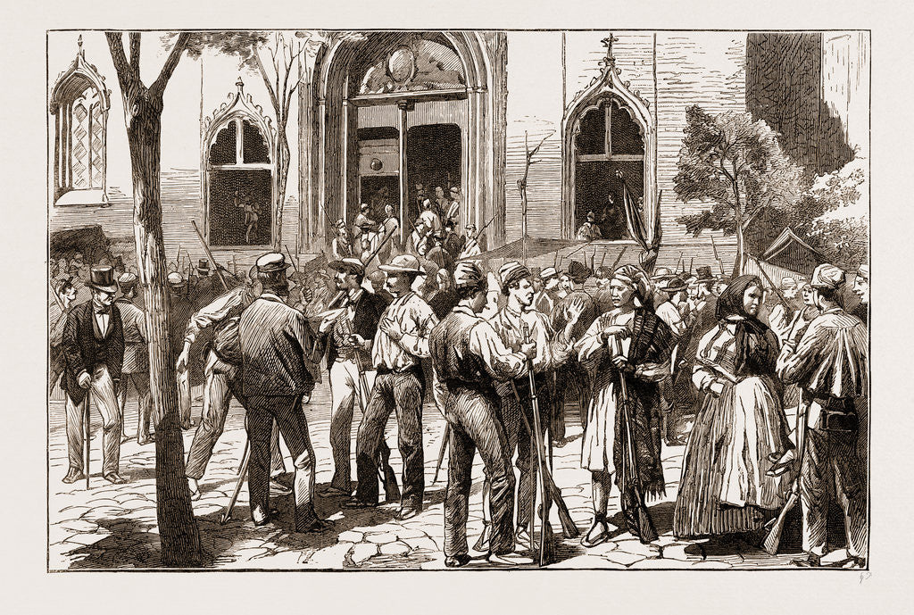 Detail of The Revolt In Valencia, Federalists Taking Possession Of The Bourse by Anonymous