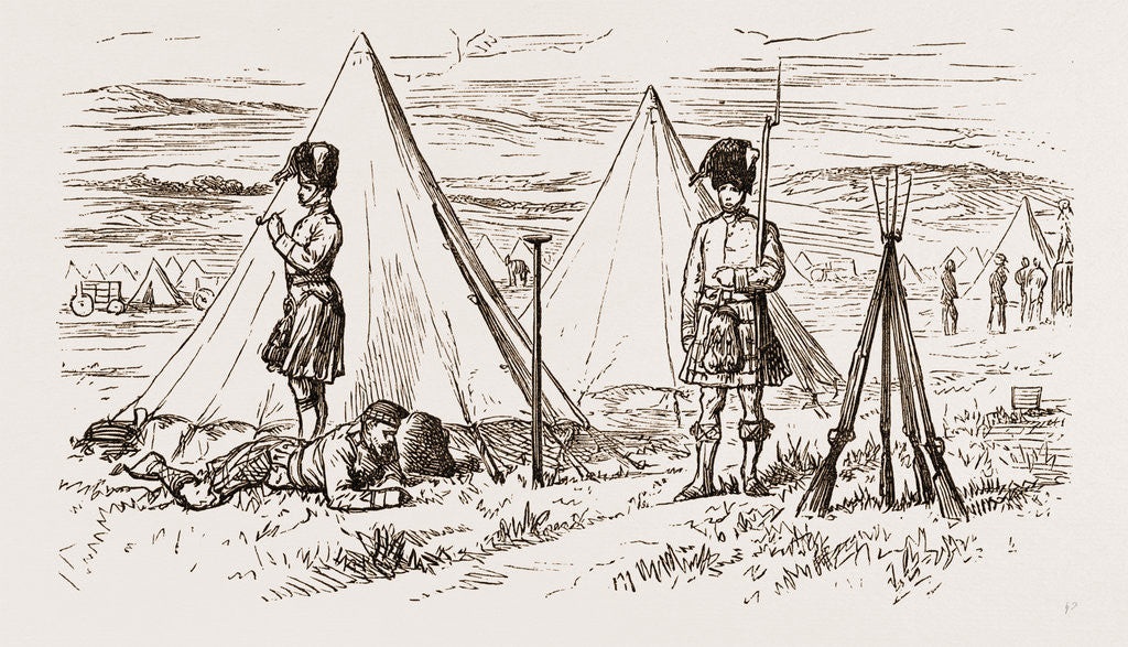 Detail of The Camp Of The 93rd Sutherland Highlanders, Autumn Manoeuvres At Dartmoor by Anonymous