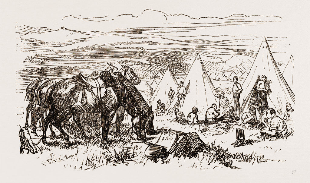 Detail of Dinner-time In The Camp Of The Royal Artillery, Autumn Manoeuvres At Dartmoor by Anonymous