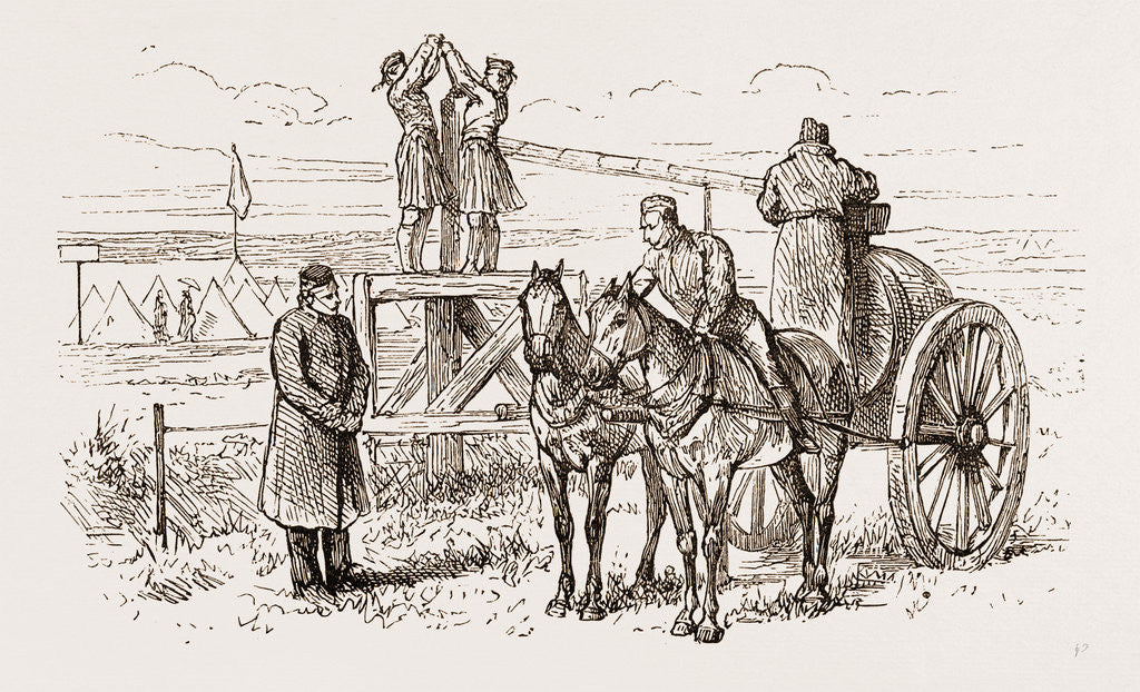 Detail of Pumping Water Into Water-carts For Stable And Other Purposes, Autumn Manoeuvres At Dartmoor by Anonymous