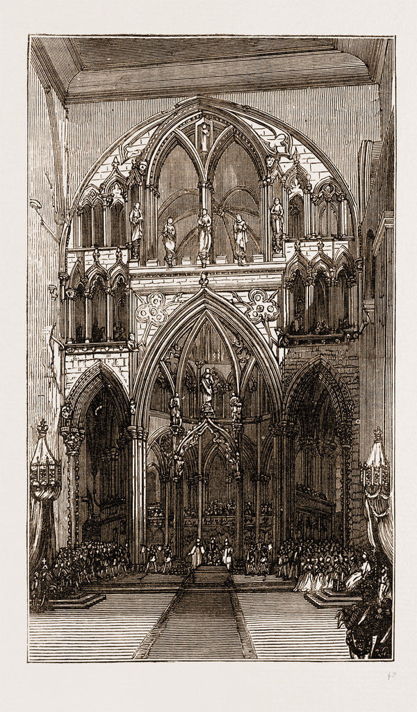 Detail of Interior Of Drontheim Cathedral-the Coronation, Norway Engraving 1873 by Anonymous