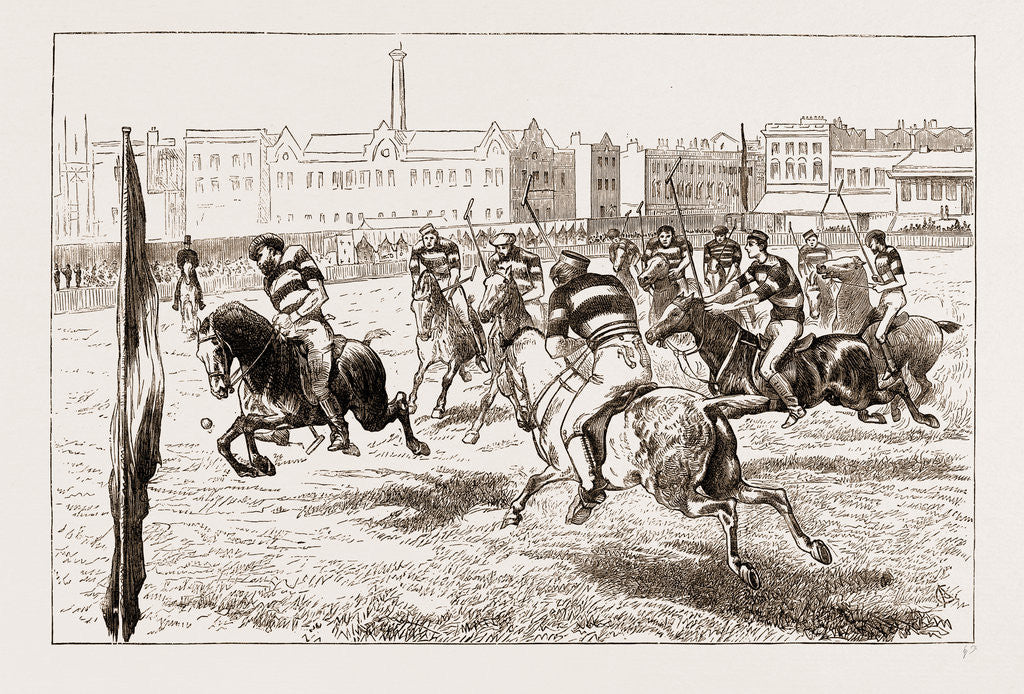 Detail of Polo Match At Lillie Bridge In Aid Of The Funds Of The West London Hospital by Anonymous