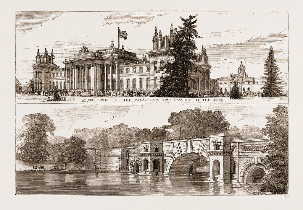 Detail of Blenheim Park UK 1873, The Great Bridge Over The Lake by Anonymous
