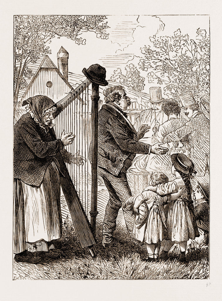 Detail of A Harpist, Vienna Engraving 1873 by Anonymous