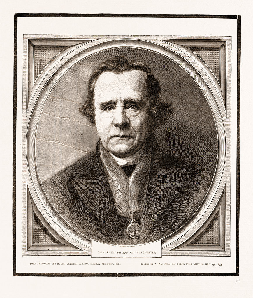 Detail of Bishop Of Winchester, 1805-1873 by Anonymous
