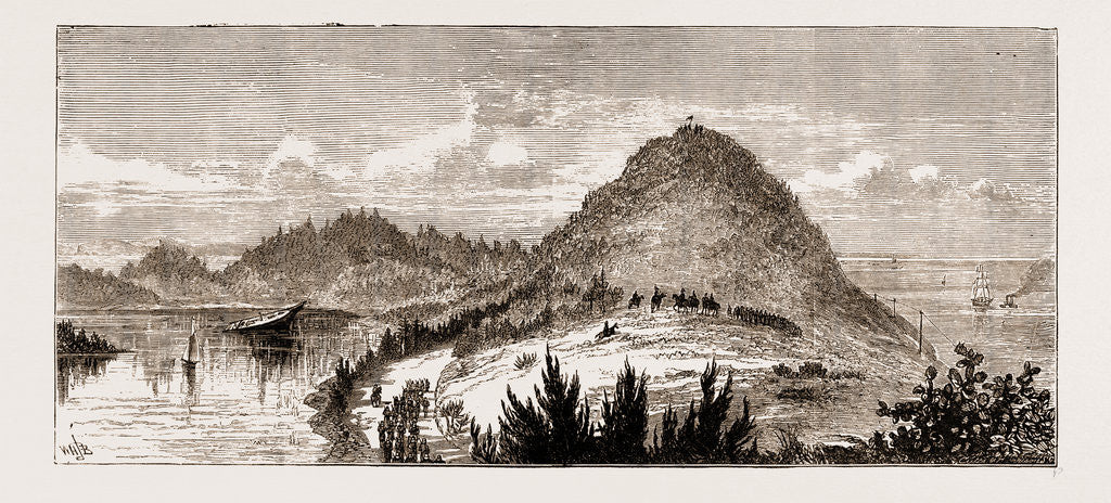 Detail of Signalling The Enemy From Sugar-loaf Hill, Military Manoeuvres In Bermuda 1873 by Anonymous