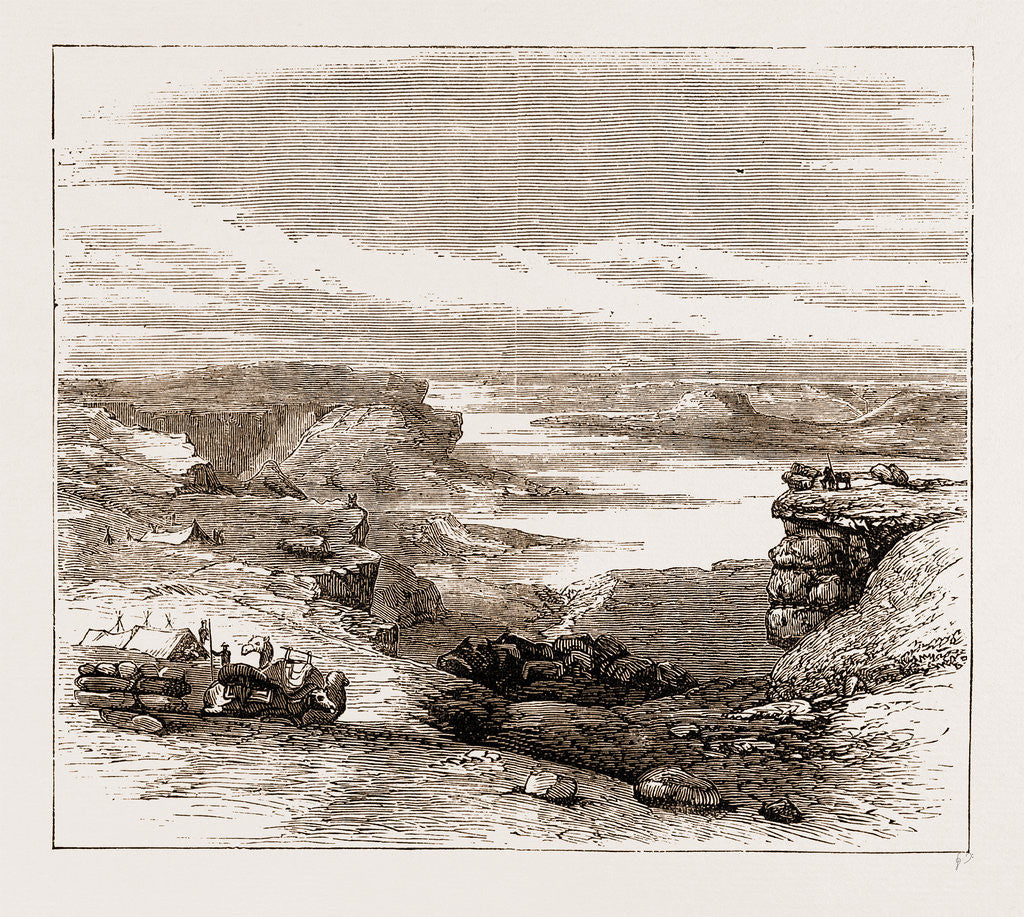 Detail of Lake-koundi And Wells Of Arth-koundi, The Russian Expedition To Khiva 1873 by Anonymous