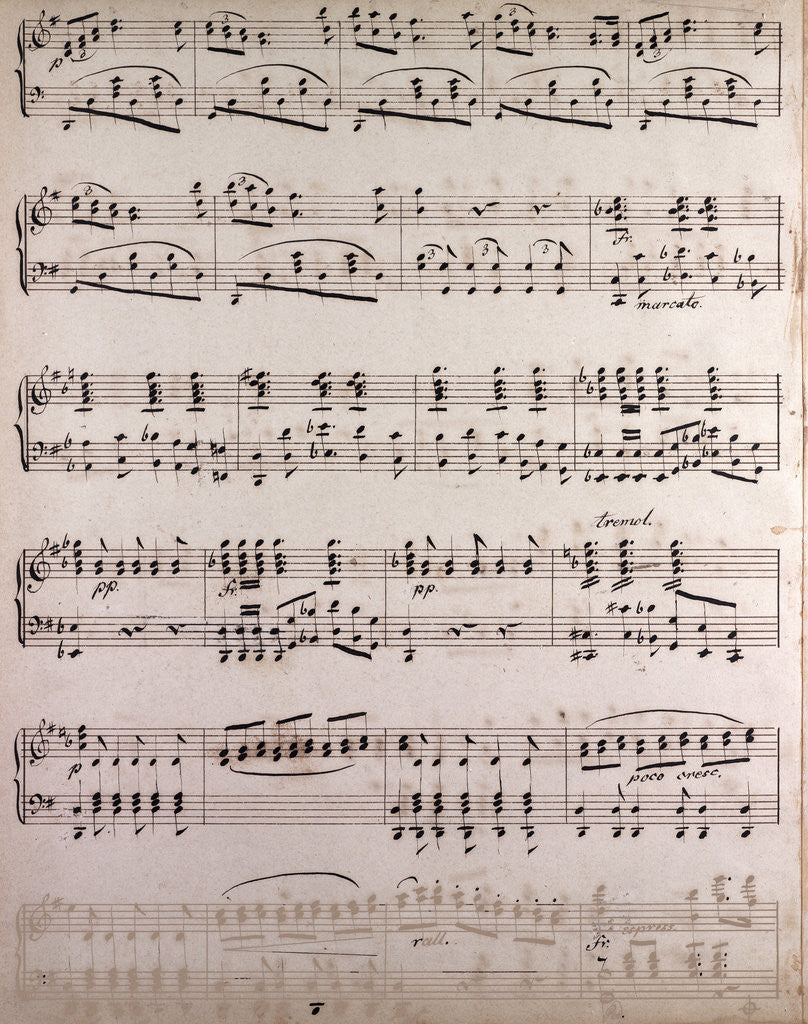 Detail of handwritten sheet music by Anonymous