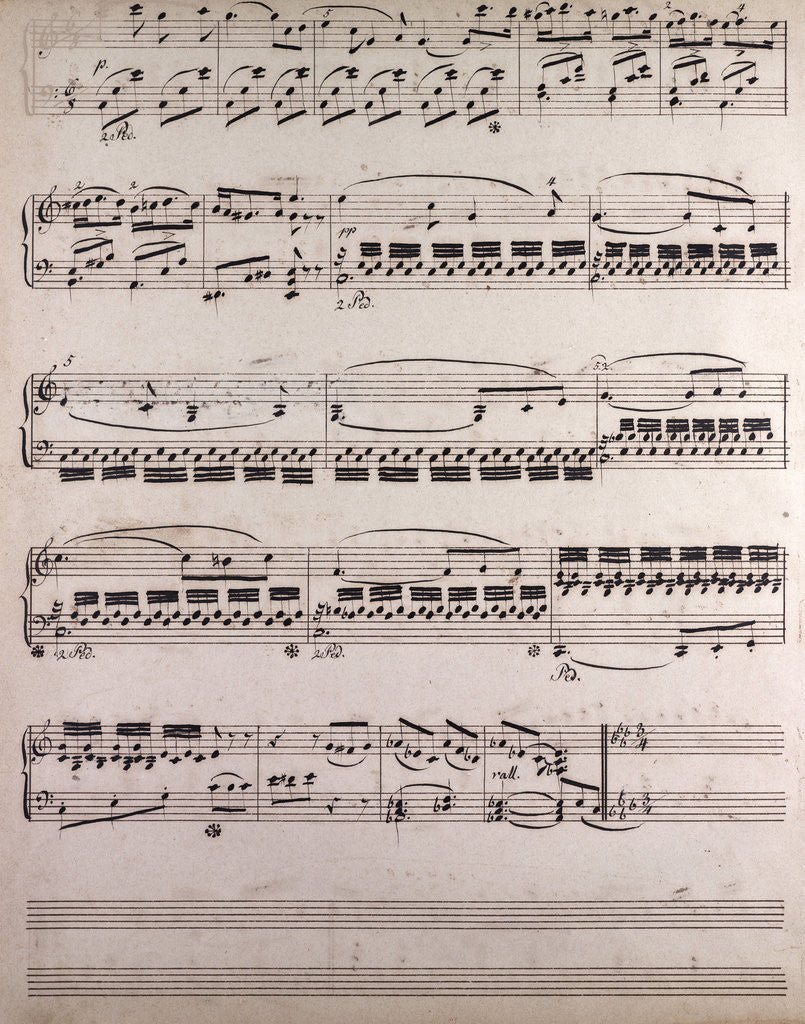 Detail of handwritten sheet music by Anonymous