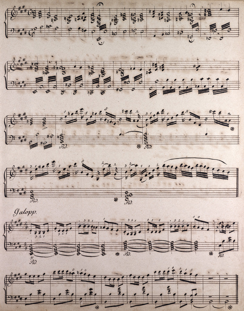 Detail of Handwritten sheet music by Anonymous