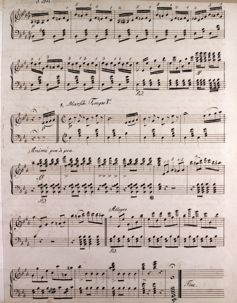Detail of Handwritten sheet music by Anonymous