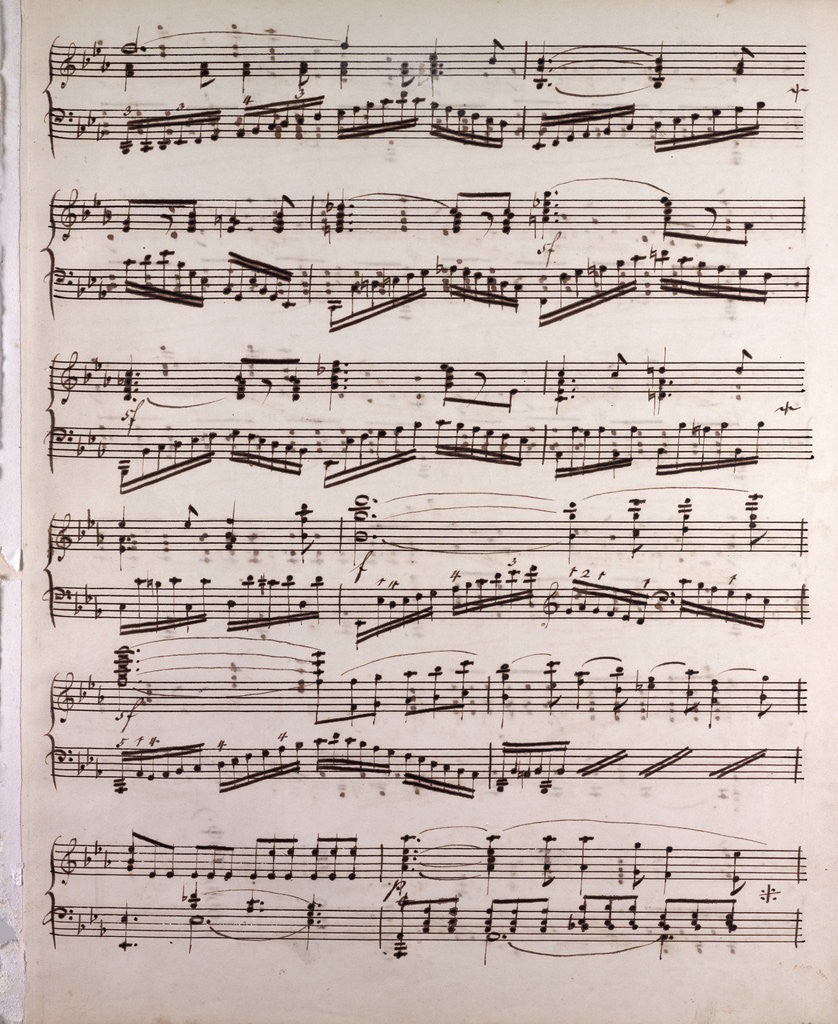Detail of Handwritten sheet music by Anonymous