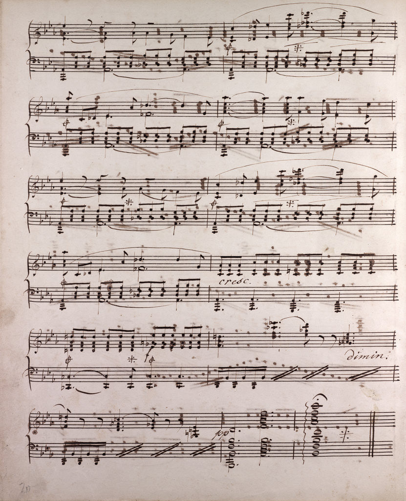 Detail of Handwritten sheet music by Anonymous
