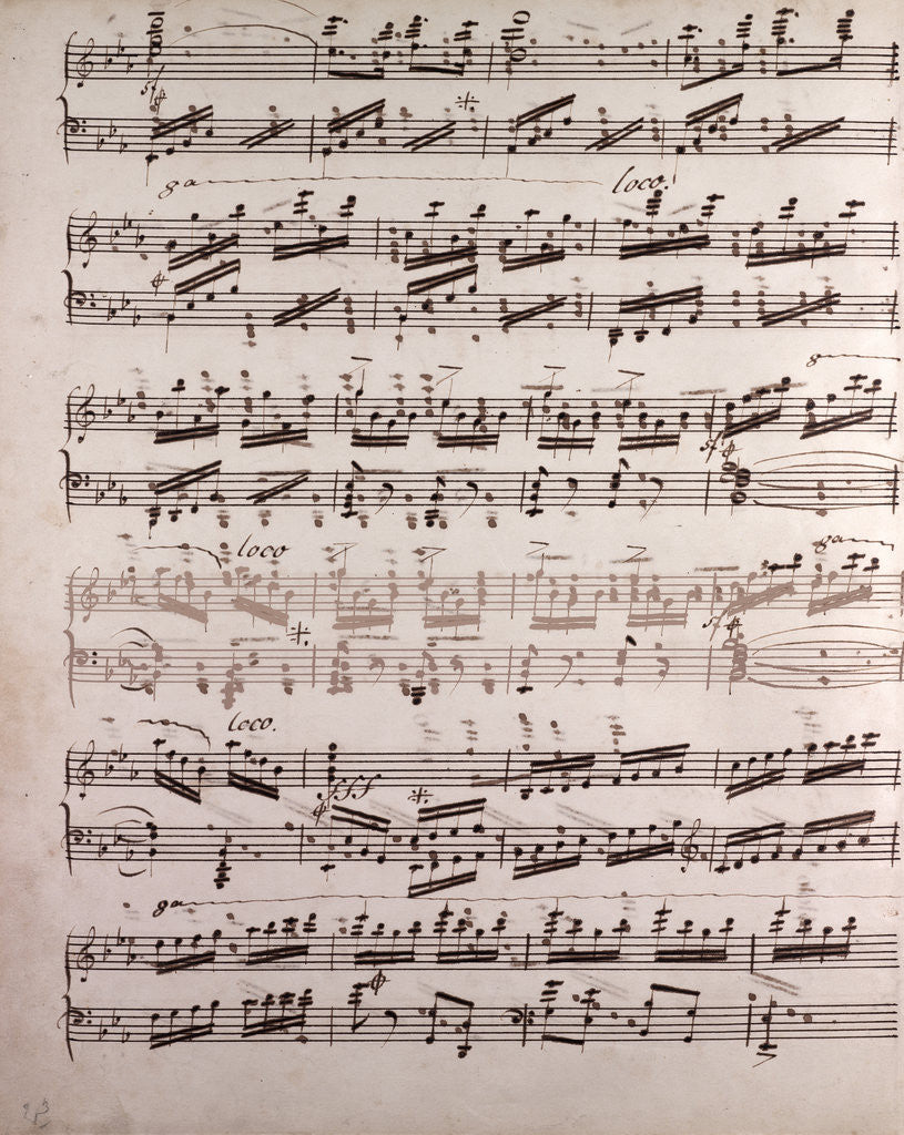 Detail of Handwritten sheet music by Anonymous