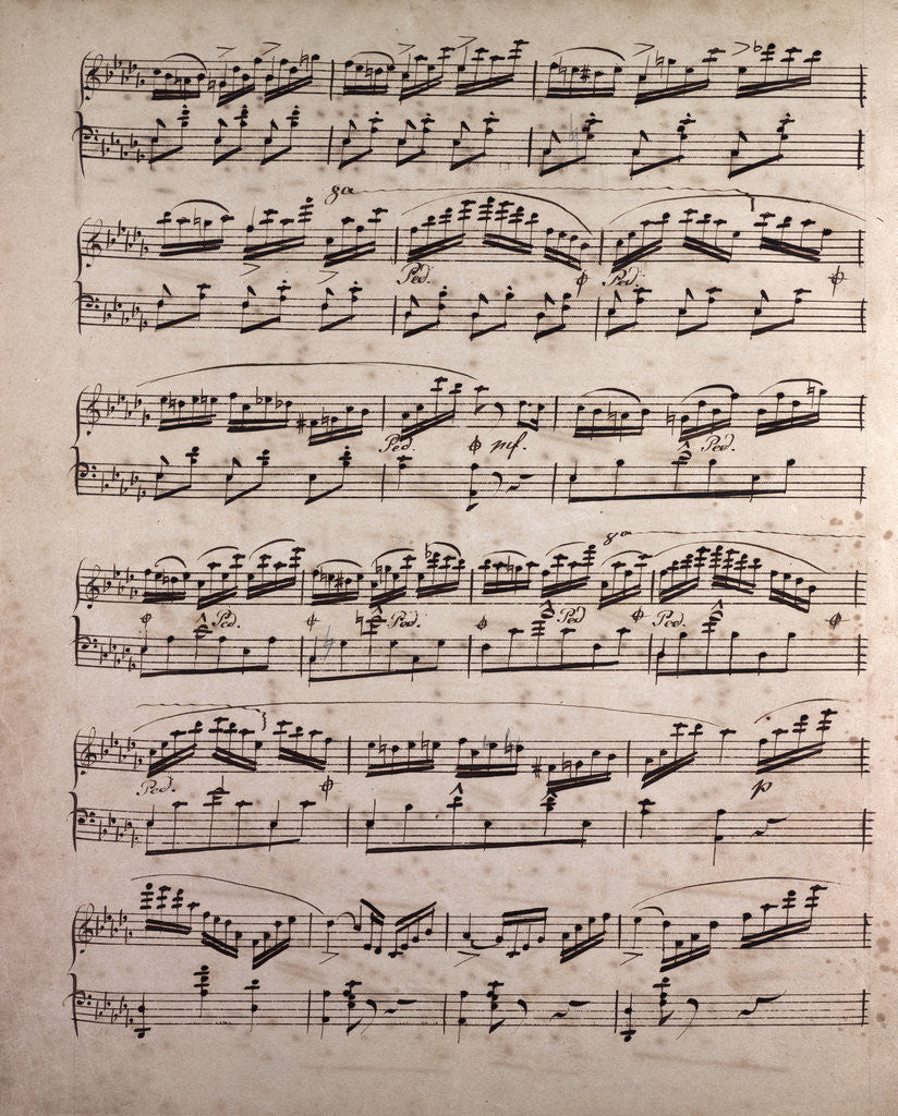 Detail of Handwritten sheet music by Anonymous
