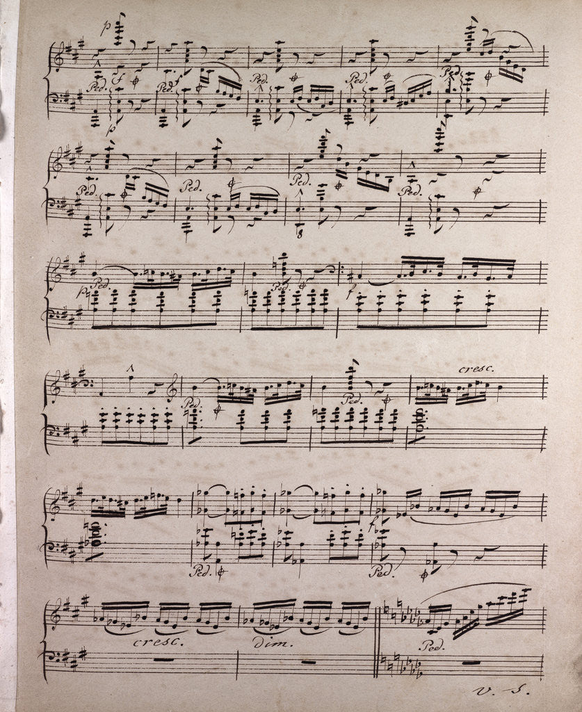 Detail of Handwritten sheet music by Anonymous