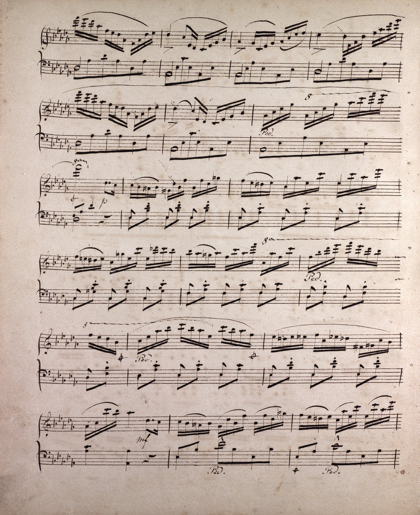 Detail of Handwritten sheet music by Anonymous