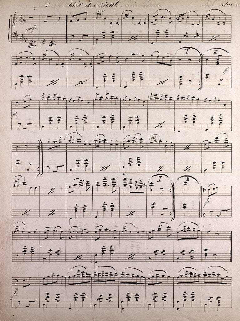 Detail of Handwritten sheet music by Anonymous