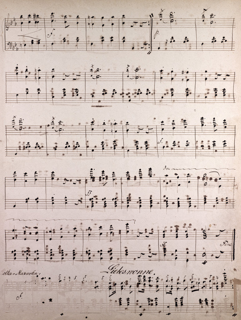 Detail of Handwritten sheet music by Anonymous