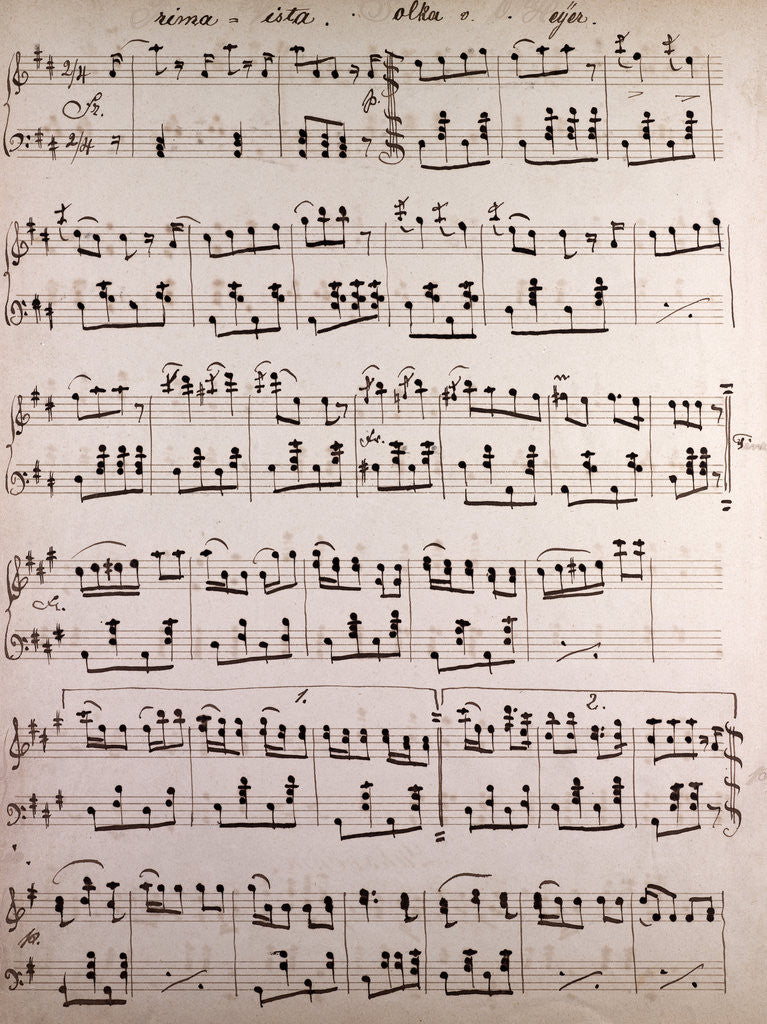 Detail of Handwritten sheet music by Anonymous