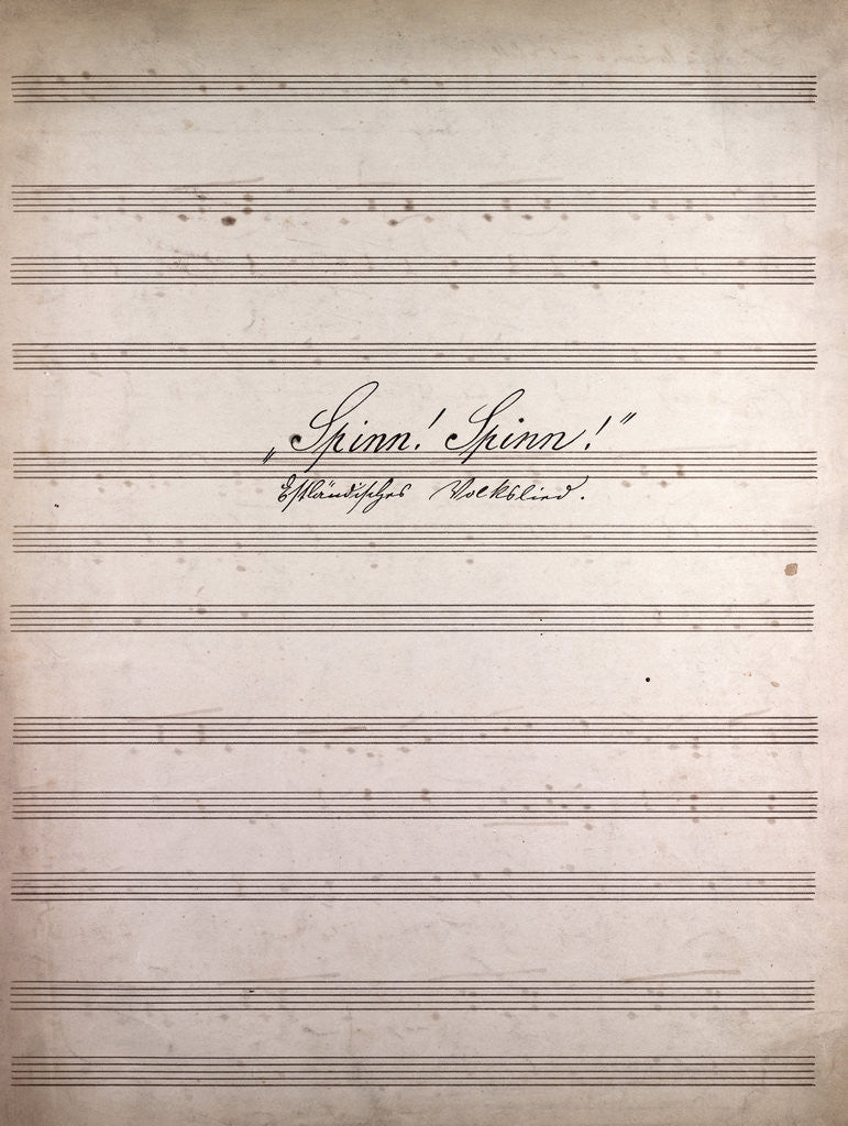 Detail of Spinn Spinn!, Handwritten sheet music by Anonymous