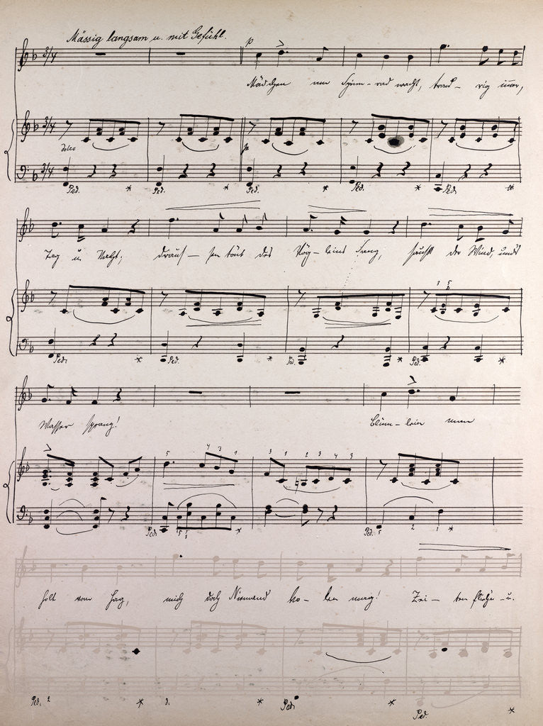Detail of Handwritten sheet music by Anonymous