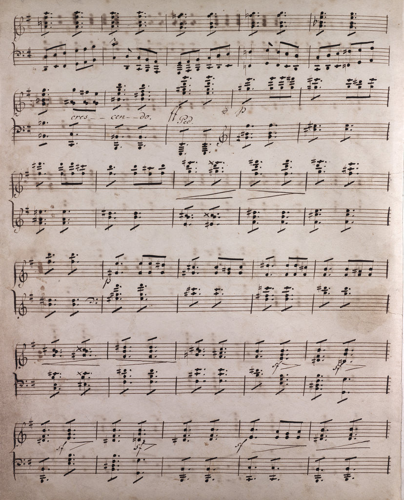 Detail of Handwritten sheet music by Anonymous