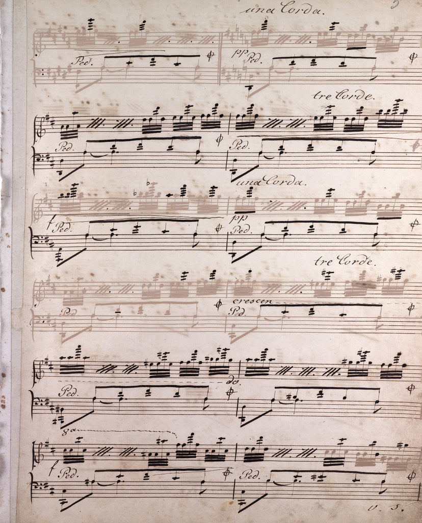 Detail of Handwritten sheet music by Anonymous