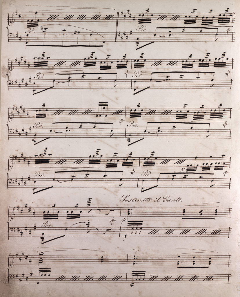 Detail of Handwritten sheet music by Anonymous