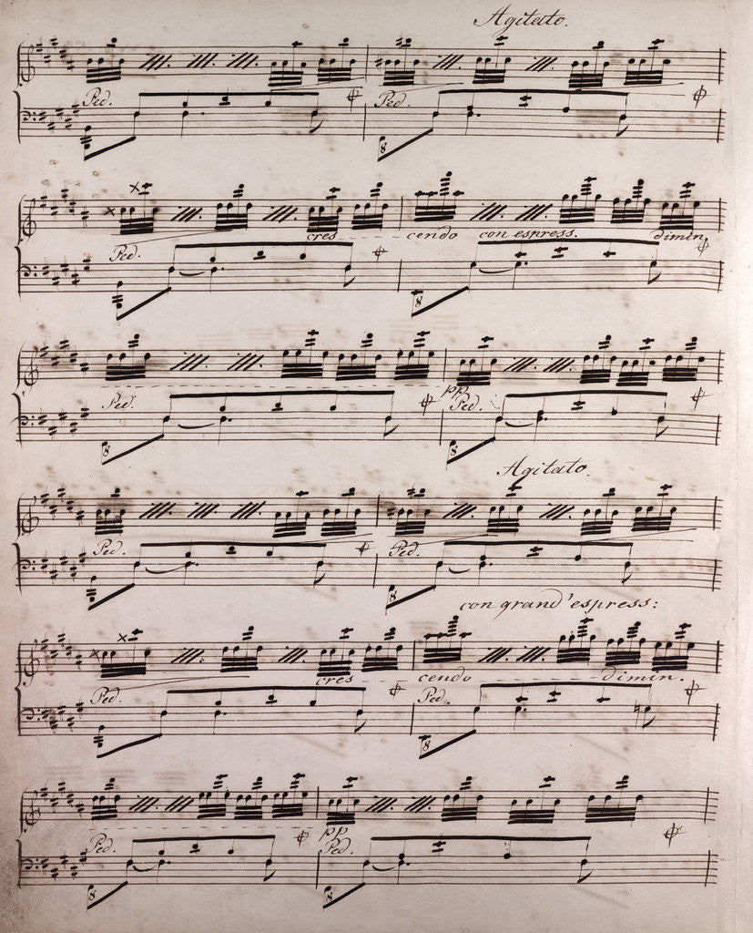 Detail of Handwritten sheet music by Anonymous