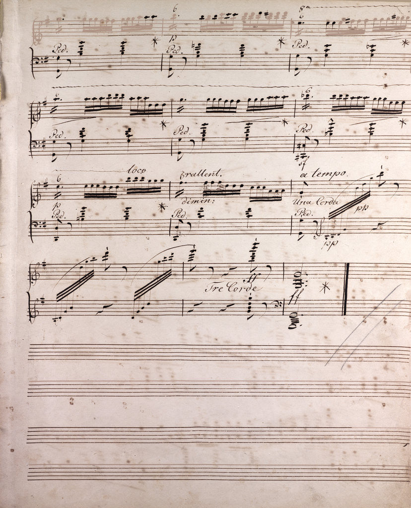 Detail of Handwritten sheet music by Anonymous