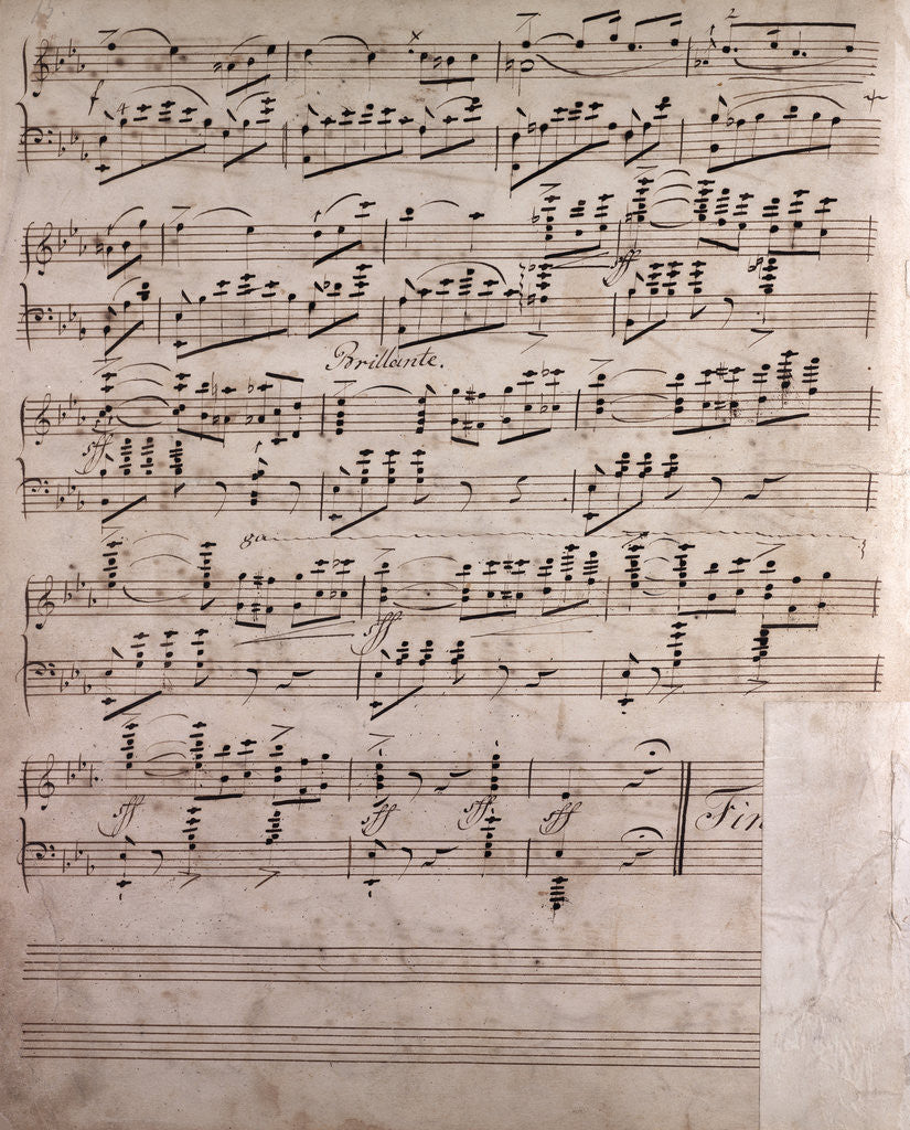 Detail of Handwritten sheet music by Anonymous