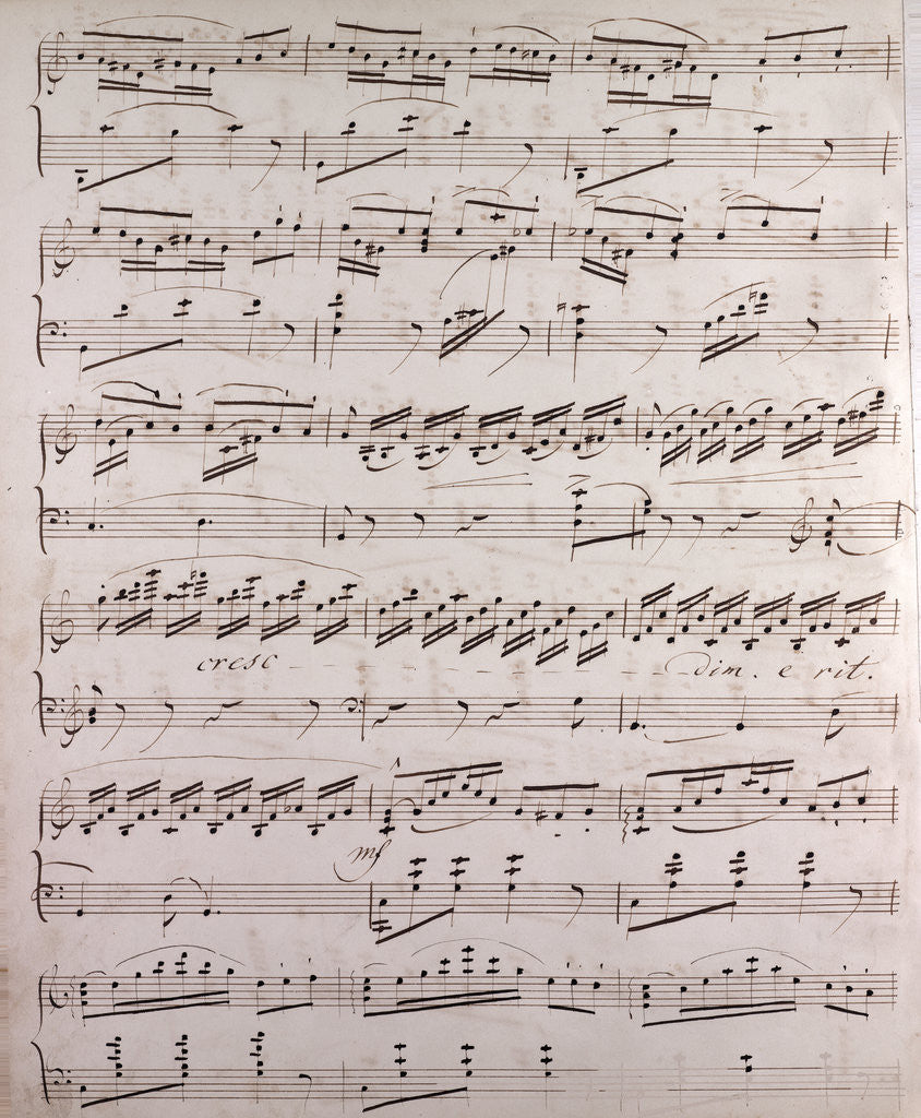 Detail of Handwritten sheet music by Anonymous
