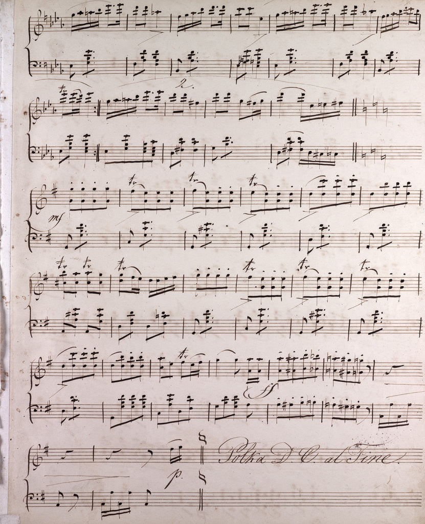 Detail of Handwritten sheet music by Anonymous